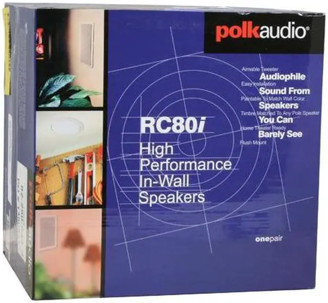 Alt view image 9 of 9 - Polk Audio RC80i White Round 8" High Performance In-Ceiling/In-Wall Speaker Pair