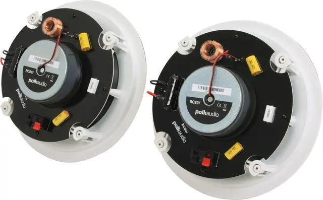 Alt view image 3 of 9 - Polk Audio RC80i White Round 8" High Performance In-Ceiling/In-Wall Speaker Pair