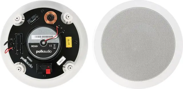 Alt view image 3 of 8 - Polk Audio RC60i White Round 6.5" Two-way In-Ceiling Loudspeaker Pair