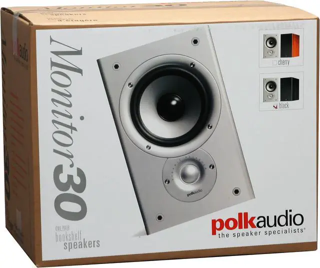 Alt view image 6 of 6 - Polk Audio Monitor 30 Black Two-way bookshelf loudspeaker Pair