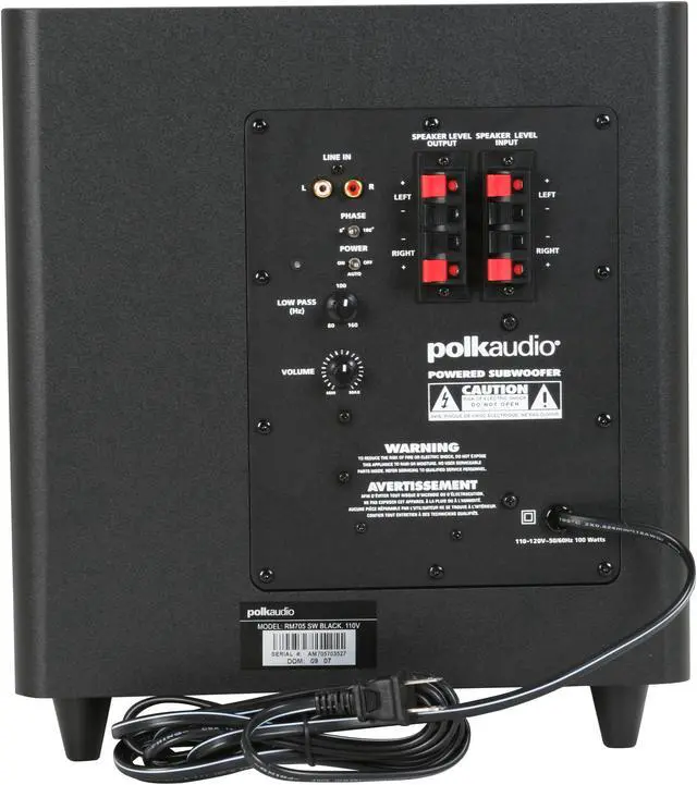Alt view image 10 of 15 - Polk Audio RM705 5.1 CH Home Theater System, Black