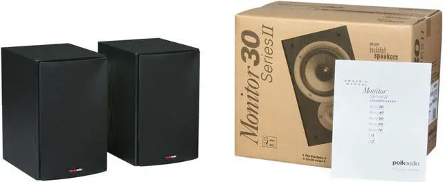 Alt view image 6 of 6 - Polk Audio Monitor30 Series II Two-Way Bookshelf Loudspeaker (Black) Pair