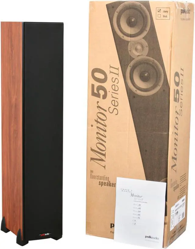 Alt view image 5 of 5 - Polk Audio Monitor50 Series II Floorstanding Loudspeaker (Cherry) Single