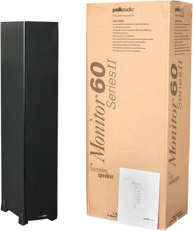 Alt view image 5 of 5 - Polk Audio Monitor60 Series II Floorstanding Loudspeaker (Black) Single