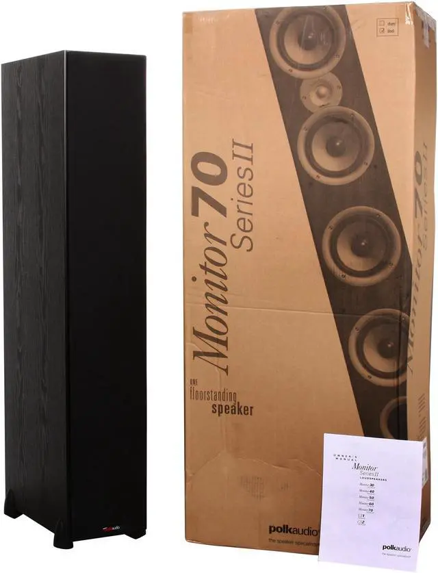 Alt view image 5 of 5 - Polk Audio Monitor70 Series II Floorstanding Loudspeaker (Black) Single