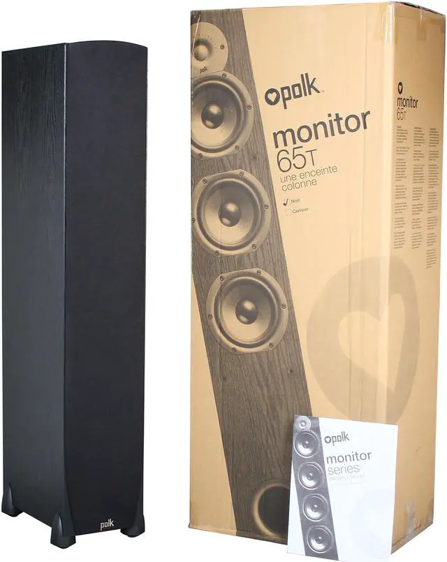 Alt view image 6 of 6 - Polk Audio Monitor Series New Monitor 65T Three-Way Three-Way Ported Floorstanding Loudspeaker (Black) Single