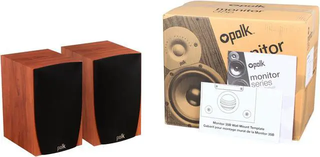 Alt view image 6 of 6 - Polk Audio Monitor Series New Monitor 35B Compact Bookshelf Loudspeaker (Cherry) Pair