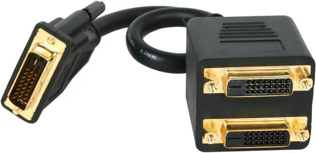 Alt view image 2 of 3 - CABLES UNLIMITED PCM-2265 Black Female to Male DVI-D Cable Splitter