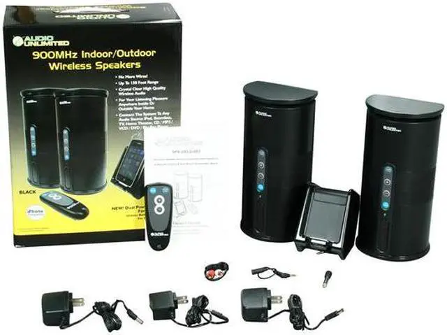 Alt view image 7 of 7 - Audio Unlimited SPK-VELO-003 900MHz Wireless Indoor/Outdoor Speakers Pair