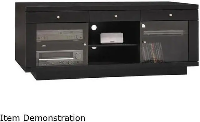 Main image of BUSH FURNITURE VS13988-03 Satin Black TV Stand