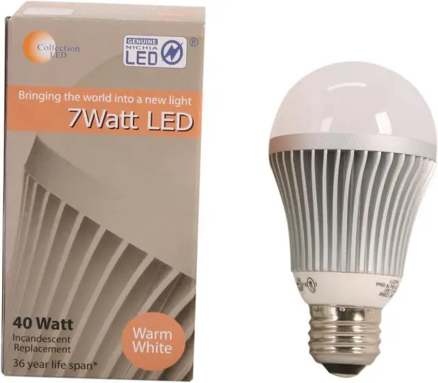 Alt view image 3 of 3 - Collection LED A19 7W 40 Watts Replacement Light Bulb, Warm White