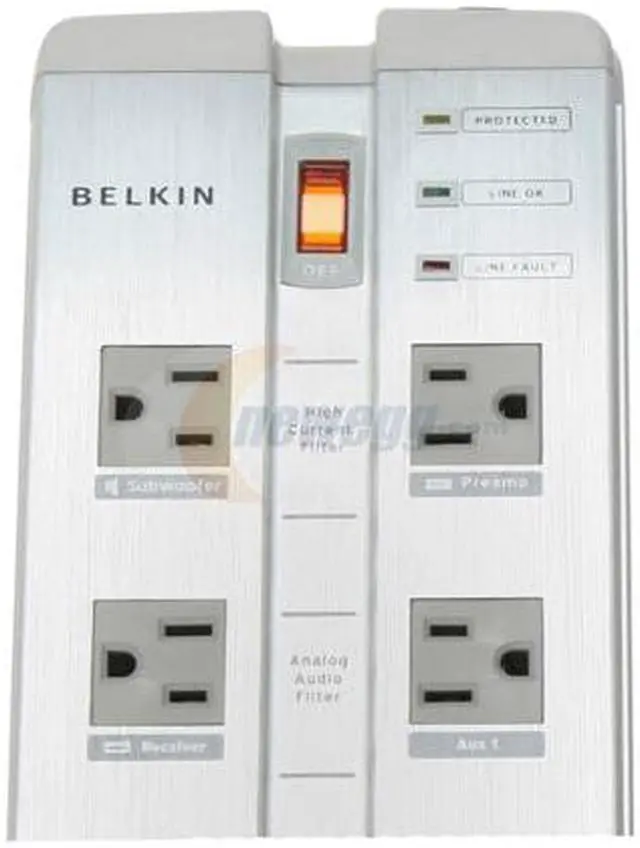 Alt view image 3 of 6 - Belkin Pure AV F9A1033fc10 10 Outlet Isolator Home Theater Surge Protector