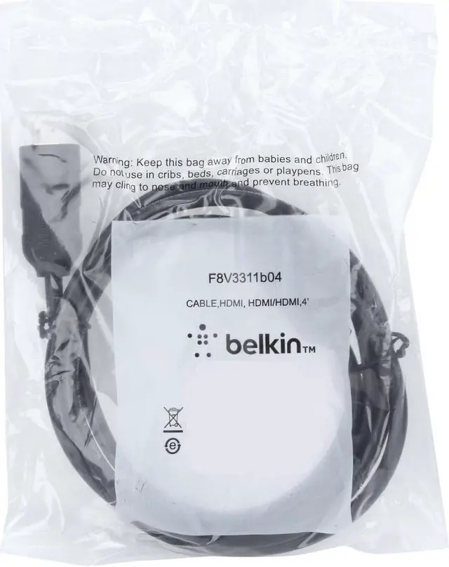 Alt view image 3 of 3 - Belkin HDMI to HDMI Cable, HDMI 2.0 / 4K Compatible, Male to Male, 4 feet (F8V3311b04)