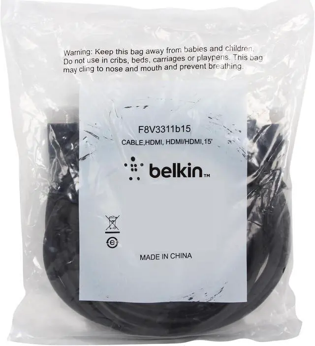 Alt view image 3 of 3 - Belkin HDMI to HDMI Cable, HDMI 2.0 / 4K Compatible, Male to Male, 15 feet (F8V3311b15)