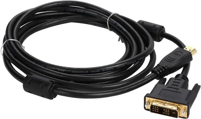 Alt view image 2 of 3 - Coboc HD2SLDVI-10BK Black Color 10 ft.30AWG High Speed  HDMI to DVI-D(18+1) Adapter Cable w/Ferrite Cores - 1920 x 1080p