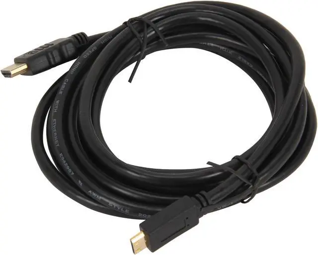 Alt view image 2 of 3 - Coboc MHH-10 10 ft. Black HDMI to Mini HDMI, Type A to Type C High Speed HDMI Male to Mini HDMI Male Cable with Ethernet, Male to Male