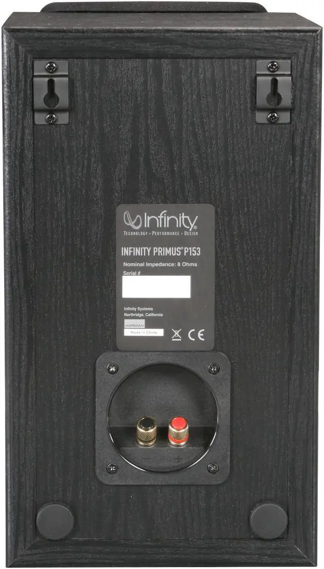 Alt view image 5 of 6 - Infinity Primus P153BK Two-way Bookshelf/Wall-mount Loudspeaker Single