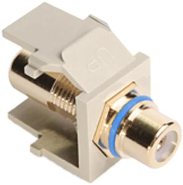 Main image of Leviton 40830-BIL Quickport RCA Gold Plated Connector with Blue Stripe