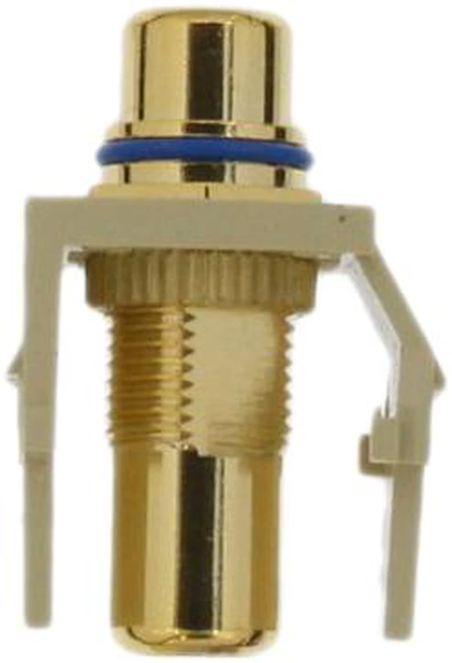 Alt view image 2 of 2 - Leviton 40830-BIL Quickport RCA Gold Plated Connector with Blue Stripe