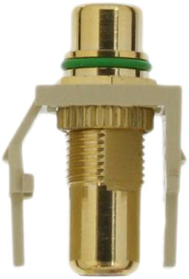 Alt view image 2 of 2 - Leviton 40830-BIV Quickport RCA Gold Plated Connector with Green Stripe