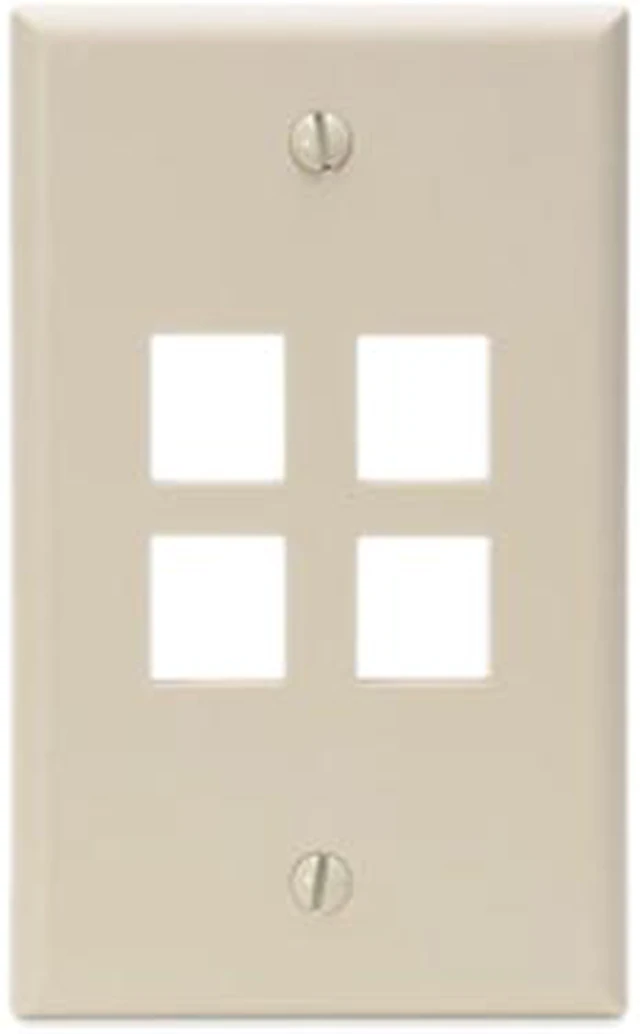 Main image of Leviton 41080-4IP QuickPort Wallplate, single gang, 4-port