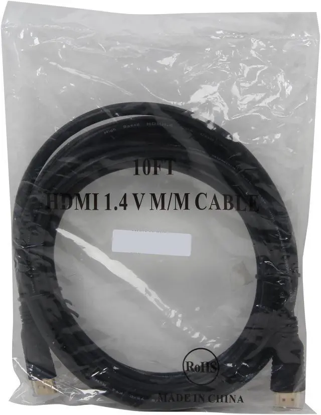 Alt view image 3 of 3 - Kaybles 10ft NMHD-10MM 5 - 10 ft. High Speed HDMI Cable with Ethernet,Black,CL2 rating,28AWG Gold Plated M-M 10 feet - OEM