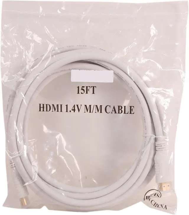Alt view image 3 of 3 - Kaybles NMHD-15MM-WT 11 - 15 ft. High Speed HDMI Cable with Ethernet,White,CL2 rating,28AWG Gold Plated M-M 15 feet - OEM