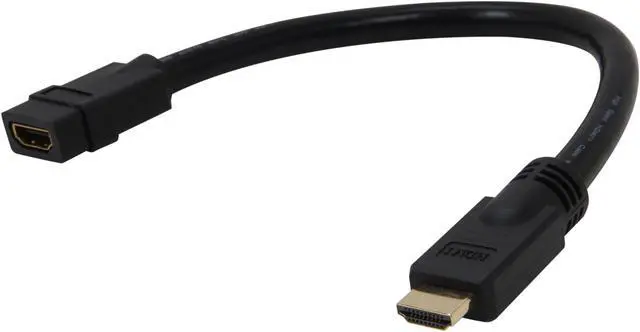 Alt view image 2 of 3 - Kaybles NMHD-1MF-24 11" - 15" High Speed HDMI Cable with Ethernet,Black,CL2 rating,24AWG Gold Plated M-F - OEM