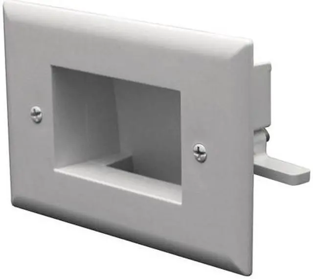 Alt view image 2 of 3 - DataComm 45-0008-WH Easy-Mount Recessed Low-Voltage Cable Plate, White