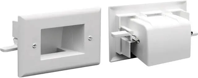 Main image of DataComm 45-0008-WH Easy-Mount Recessed Low-Voltage Cable Plate, White