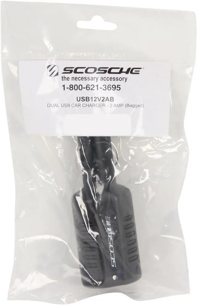 Alt view image 5 of 5 - Black Dual USB Car Charger (Bagged) 5 Watt (1A)