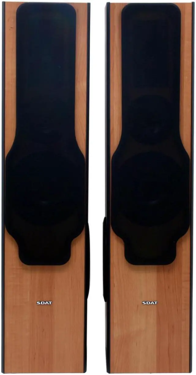 Alt view image 3 of 9 - SDAT LEB-404W 440W 3-way column Hi-Fi Speaker Beech Pair