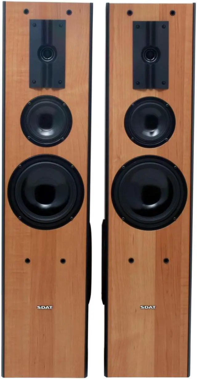Alt view image 5 of 9 - SDAT LEB-404W 440W 3-way column Hi-Fi Speaker Beech Pair