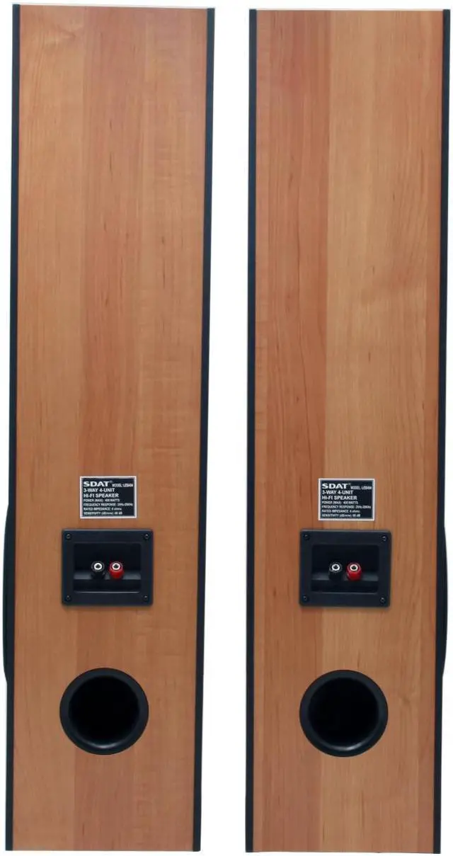 Alt view image 8 of 9 - SDAT LEB-404W 440W 3-way column Hi-Fi Speaker Beech Pair