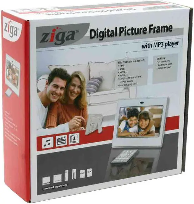 Alt view image 13 of 13 - Ziga CRDMP4S7 7" 7" 420 x 234 resolution Digital Picture Frame with integrated MP3 player and video support