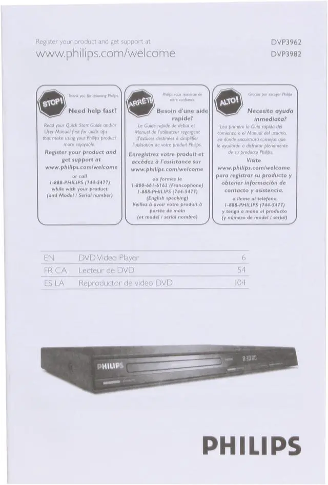 Alt view image 9 of 10 - Philips DVD Player DVP3982/37