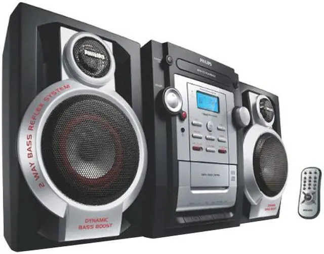 Main image of PHILIPS CD/Cassette/MP3/Radio 1-Disc Changer Shelf System FWM143/37