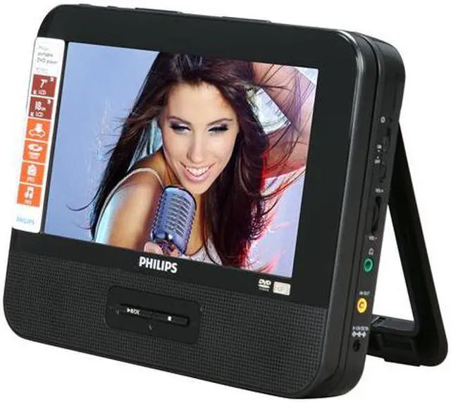 Alt view image 3 of 10 - PHILIPS PD7012/37 7" Dual Screens Portable DVD Player