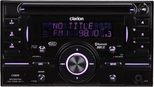 Alt view image 4 of 8 - Clarion 2-DIN Bluetooth CD/USB Receiver with CeNET Control