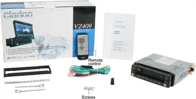 Alt view image 8 of 8 - Clarion 160W AM/FM DVD/CD player with 7" Flip-Out Touch Screen (VZ409)
