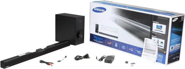 Alt view image 10 of 10 - Samsung HW-F355/ZA 2.1 CH Sound Bar System with Wired Subwoofer