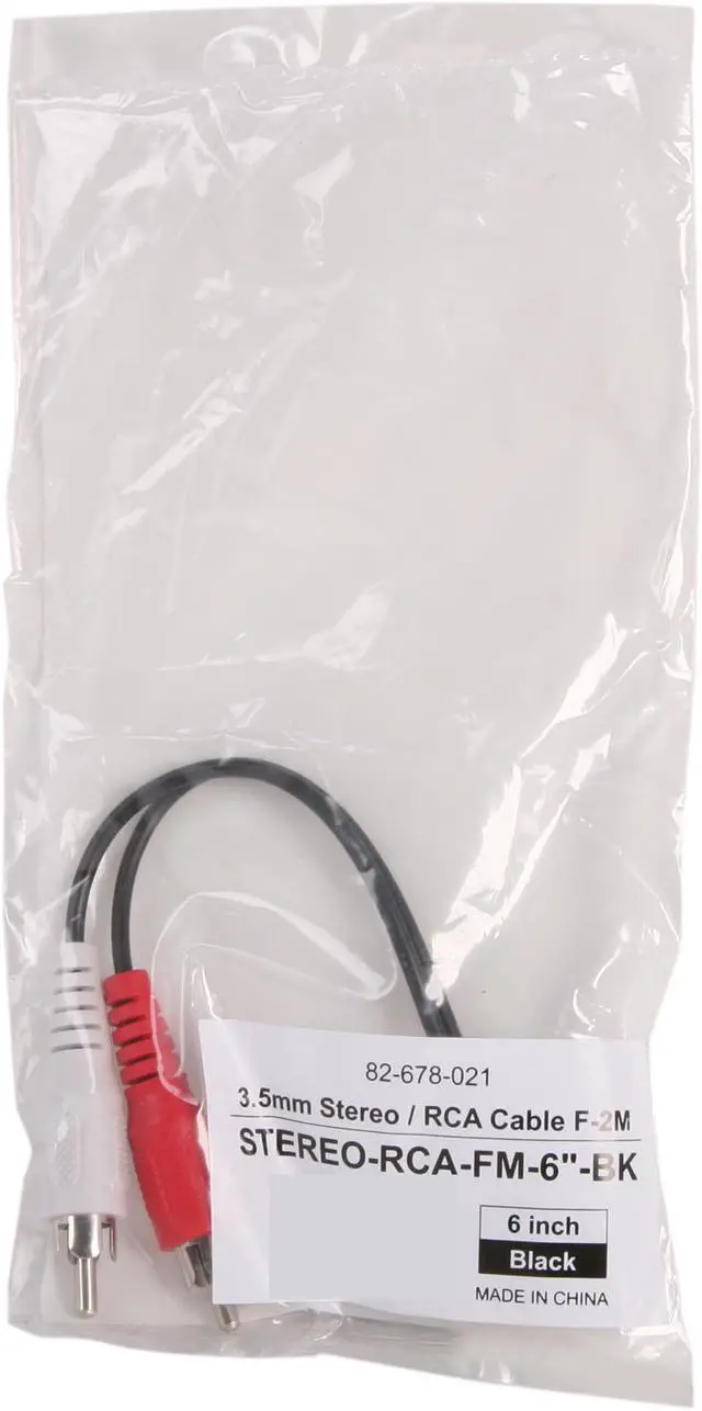 Alt view image 3 of 3 - Coboc 6 inch 3.5mm Stereo Female to 2 RCA Male Cable  (Black)