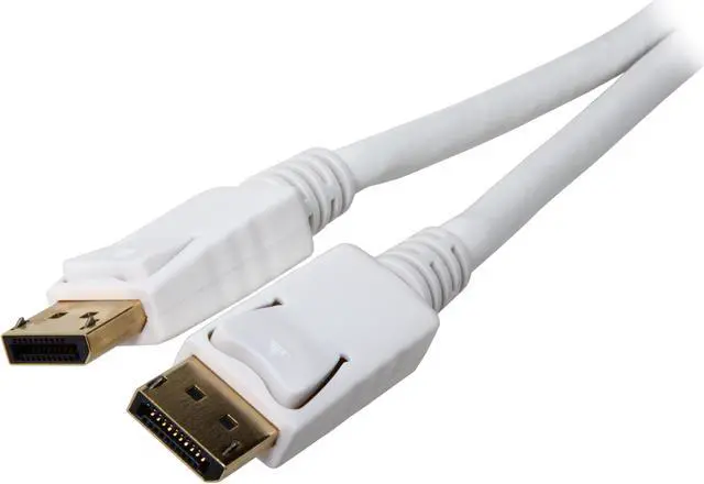 Main image of Coboc CL-DP-HBR2-3-WH 3 ft. 28AWG Displayport1.2 High Bit-Rate 2 DisplayPort Male to Male Cable with Latching, Gold Plated, White - 4K x 2K Ready - Eyefinity Support