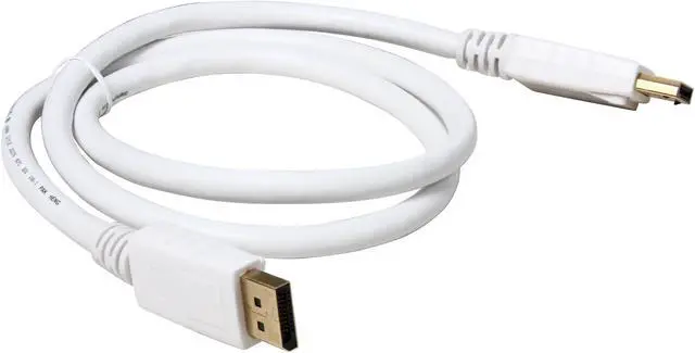 Alt view image 2 of 3 - Coboc CL-DP-HBR2-3-WH 3 ft. 28AWG Displayport1.2 High Bit-Rate 2 DisplayPort Male to Male Cable with Latching, Gold Plated, White - 4K x 2K Ready - Eyefinity Support