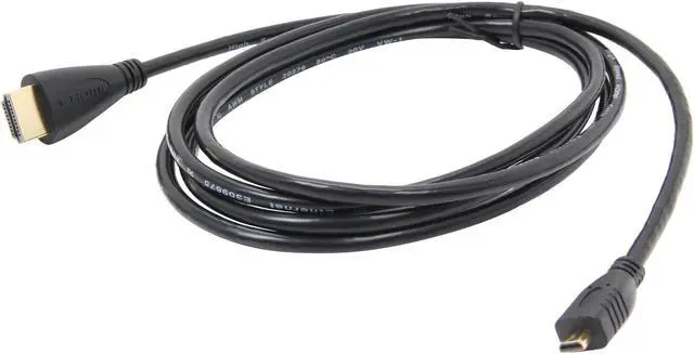 Alt view image 2 of 3 - Coboc 6 ft. High Speed HDMI Cable with Ethernet - Micro HDMI Male to HDMI Male (Black)
