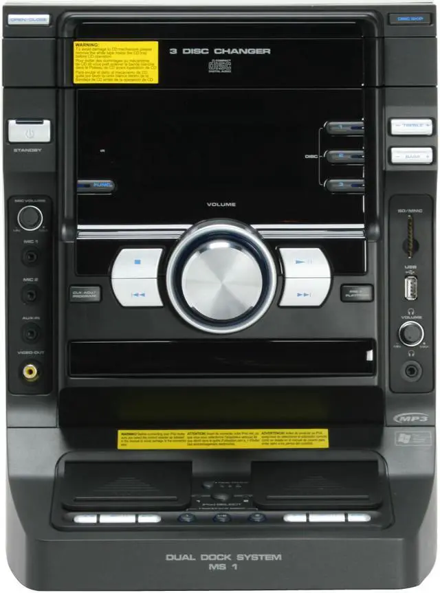 Alt view image 3 of 17 - iSymphony CD/Radio 3-Disc Changer Mini Audio System MS1