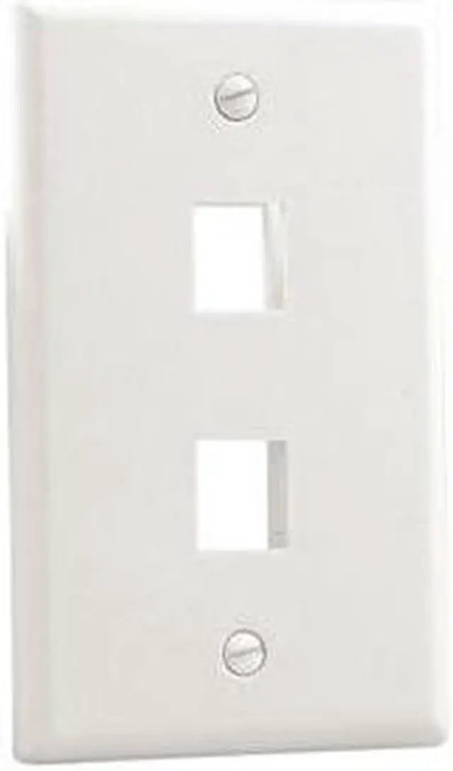 Main image of Steren 310-202WH Standard Keystone 2-Port Wall Plate, White