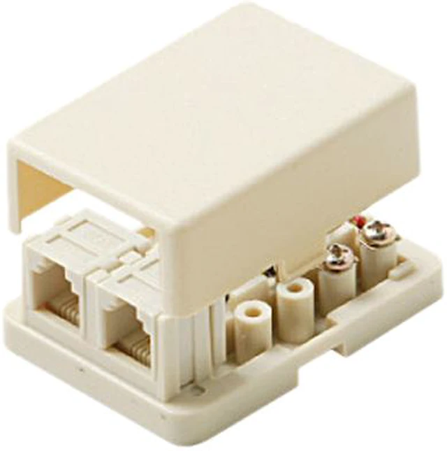 Steren 300-146WH 4C 2-Tel Flächenwagenheber In Weiß - Modulare Telefonbuchse Aus Schlagfestem ABS