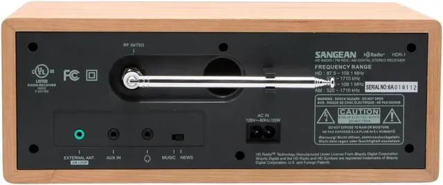 Alt view image 8 of 12 - SANGEAN - HD Radio / FM Stereo / AM Table Top Receiver (HDR-1)