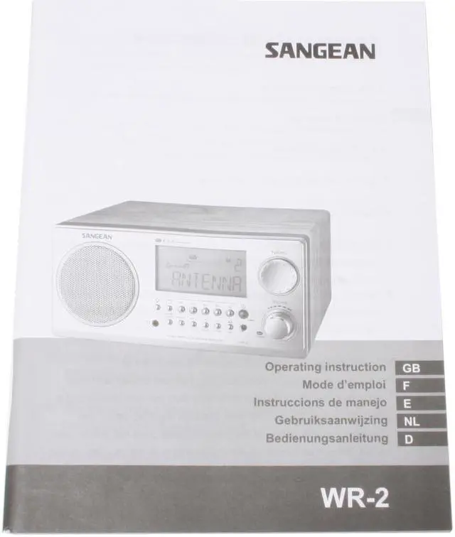 Alt view image 8 of 9 - Sangean White Digital AM/FM Wooden Cabinet Table-Top Radio WR-2 White